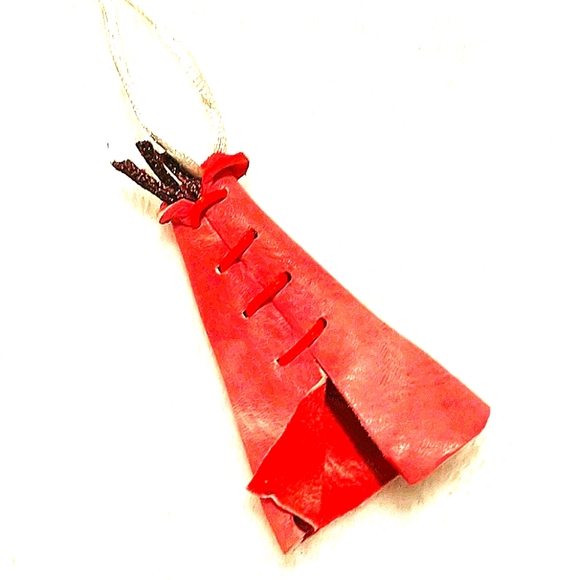 Leather Teepee Bag Charm/ Key Chain - Picture 1 of 5